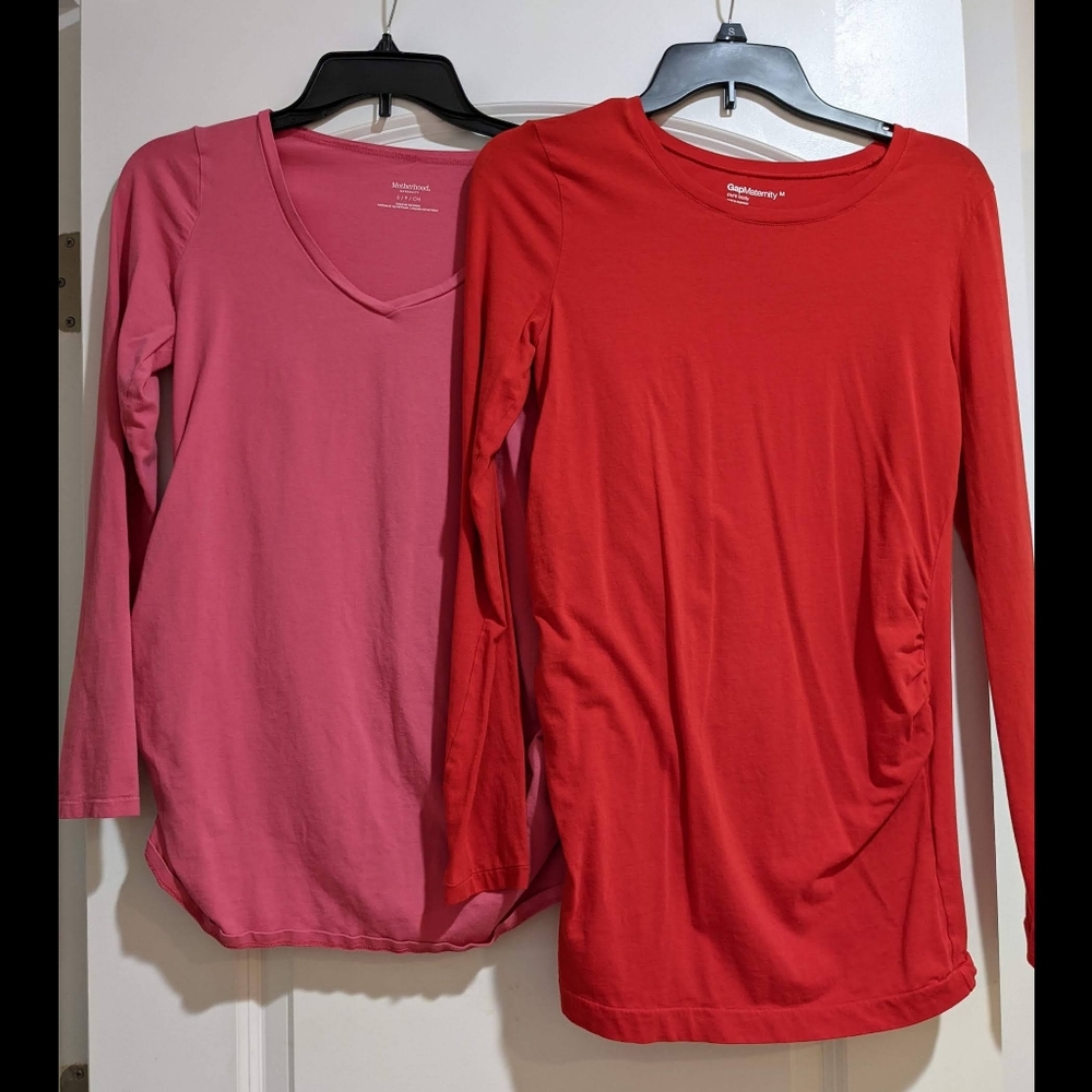 2 Long-Sleeve Maternity Shirts